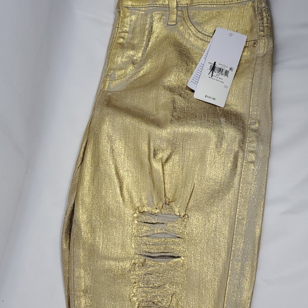 NWT Guess Los Angeles Metallic Sexy Curve Jeans - Picture 11 of 15
